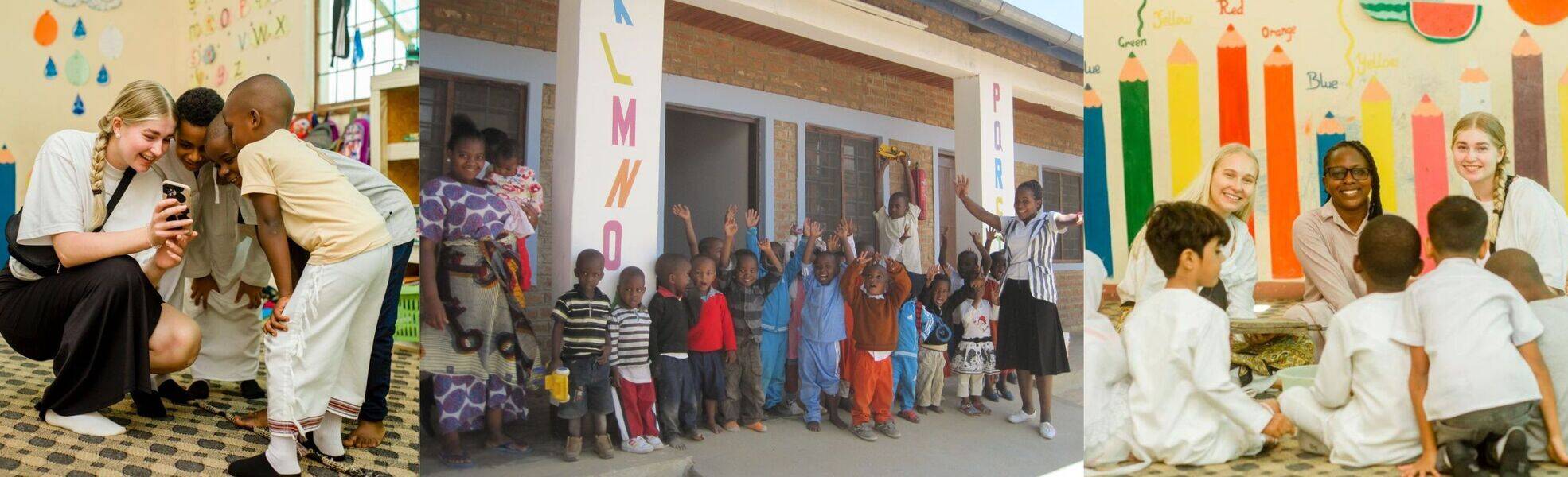 Kinder betreuen im Children Center auf Sansibar