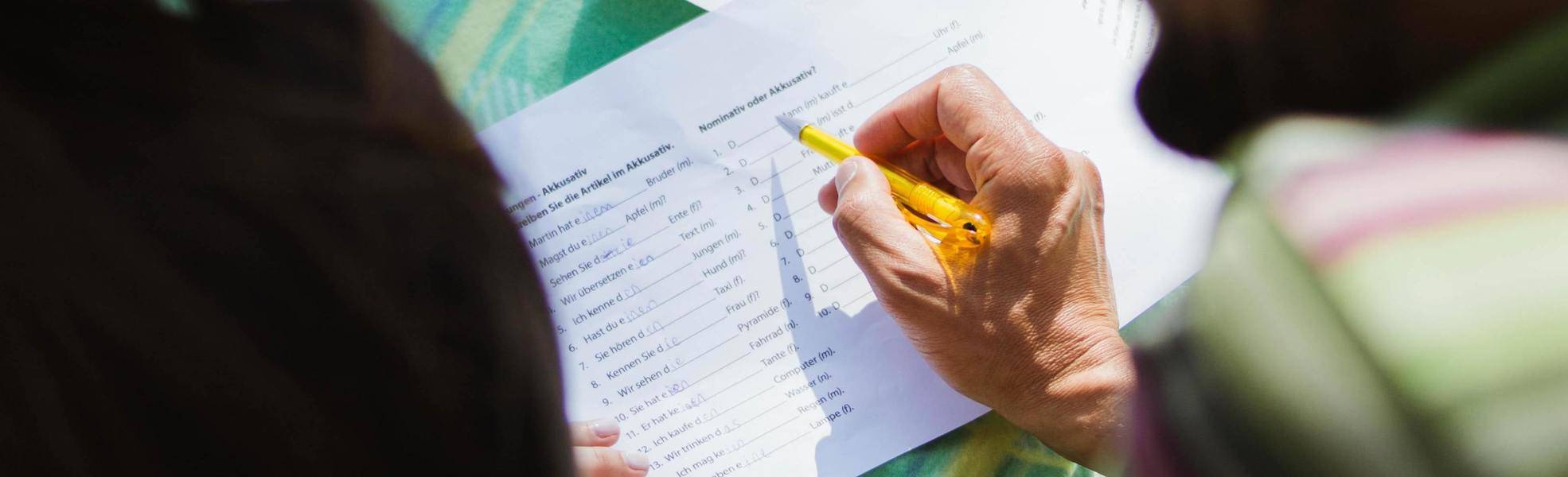 Freiwilligenarbeit und Sprachkurs