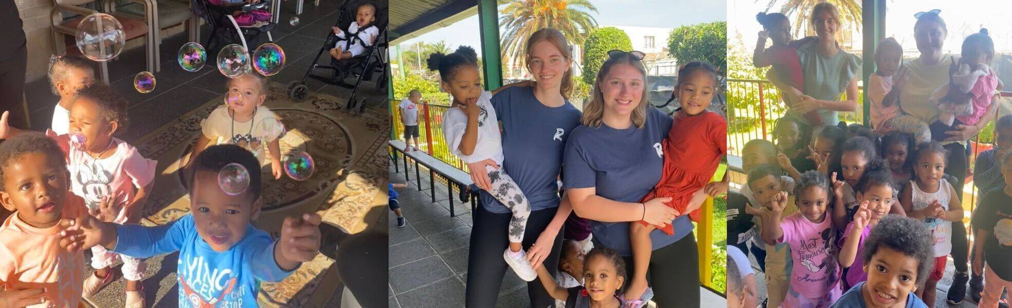 Volunteers mit Kindern aus dem Children Center