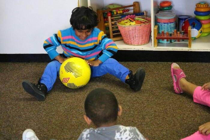 Kinder in der Blindeneinrichtung