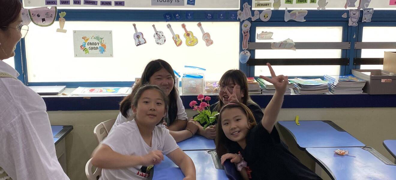 Kinder in Schule in Südkorea