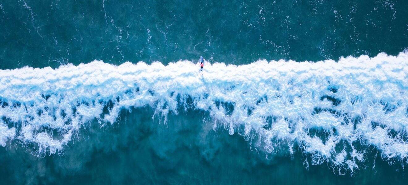 Surfing in the sea