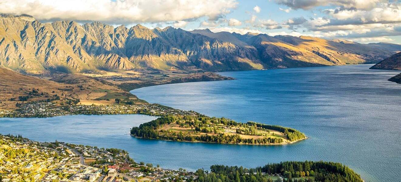 Blick auf Queenstown in Neuseeland