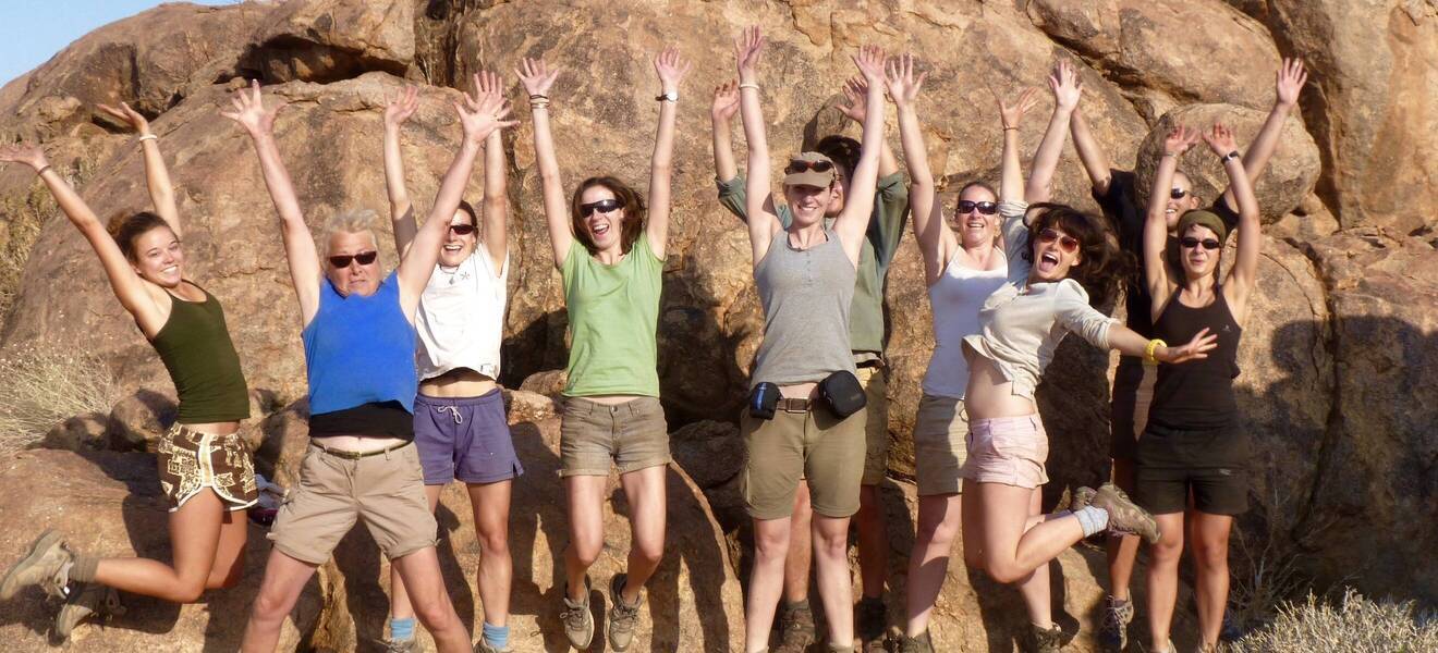 Volunteers bei der Freiwilligenarbeit in Namibia