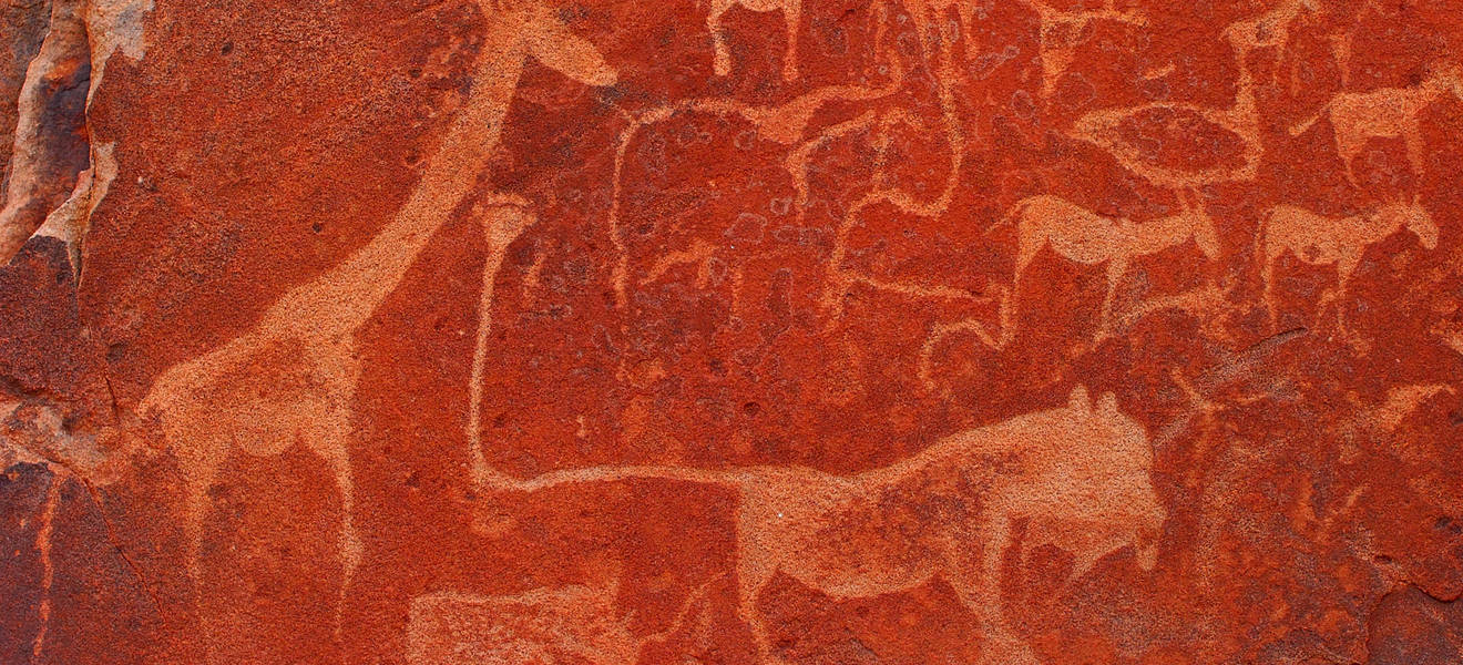 Rock paintings from Twyfelfontein in Namibia