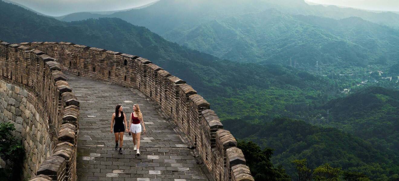 Teilnehmerinnen auf der Chinesischen Mauer