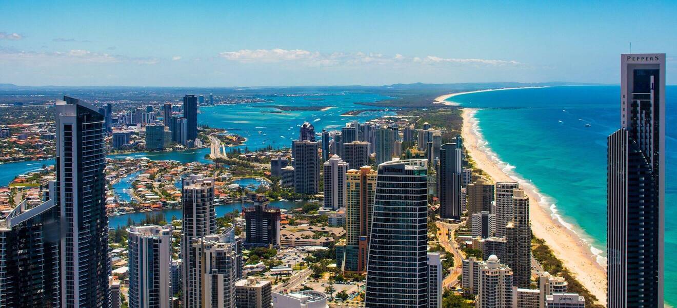 Blick über die Gold Coast in Australien