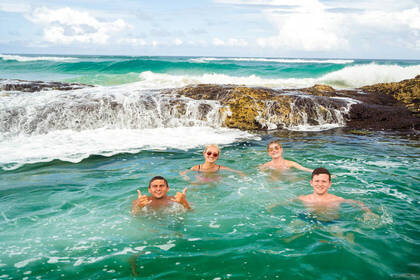 Baden in den Champagne Pools