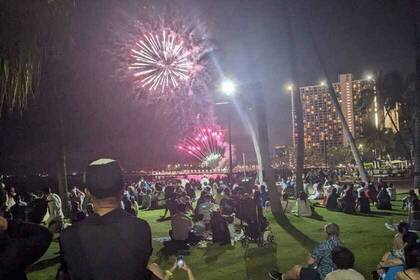 Feuerwerk beim Hilton in Waikiki