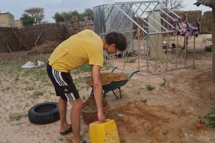 Arbeit im Hausbauprojekt