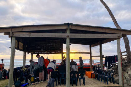Volunteers am Strand