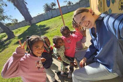 Selfie mit Kindern in Kapstadt 