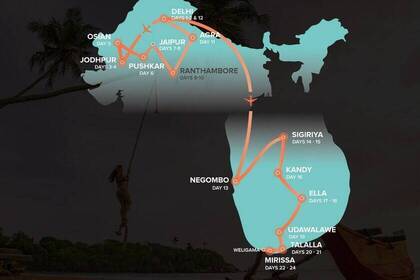 Reiseverlauf - 24 Tage Indien & Sri Lanka Erlebnisreise