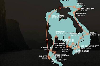 Reiseverlauf - 38 Tage Asien Rundreise