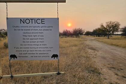 Info-Schild in Namibia