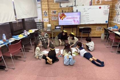 Beim Englisch unterrichten in der Schule