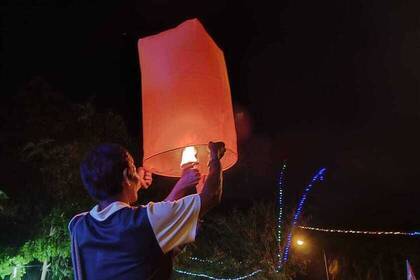 Laterne steigen lassen