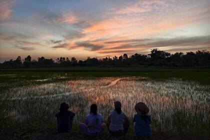 Gemeinsam den Sonnenuntergang beobachten