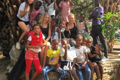 Volunteers in a social project in Namibia