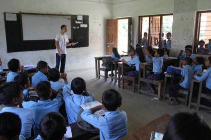Teaching at the school in Nepal