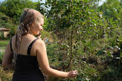 Volunteers bei der Gartenarbeit