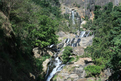 Waterfall in the mountains of Sri Lanka