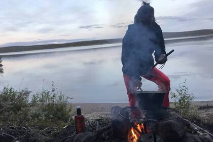 Ausgesetzt vom Helikopter im schwedischen Lappland