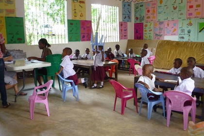 Children teach preschool Zanzibar
