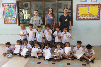 Englisch Unterrichten in einem thailändischen Kindergarten
