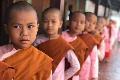 Children in the monastery school in Thailand