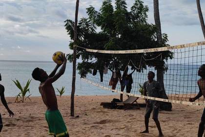 Beach volleyball at your accommodation!