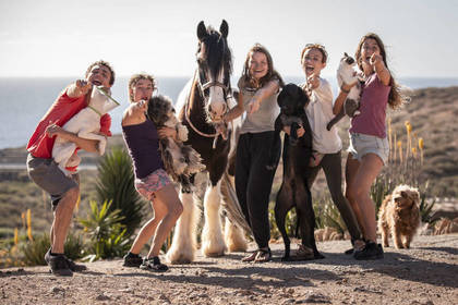 The volunteers have a lot of fun in the animal protection project on Tenerife