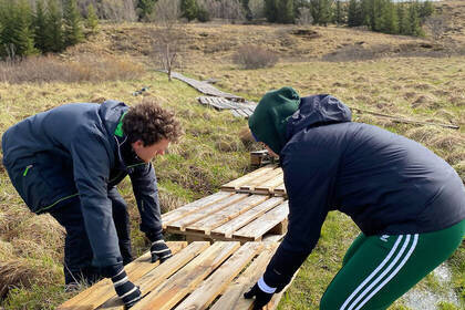 Bei der Freiwilligenarbeit in Island
