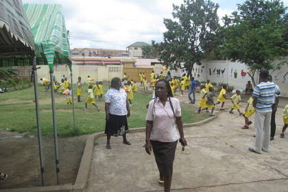 Volunteering at the school in Ghana