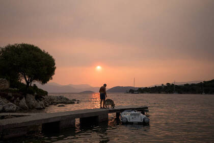 Idyllic evening atmosphere in Greece