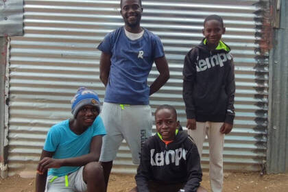 Gruppe bei der Suppenküche Namibia