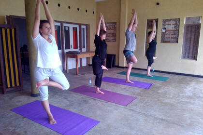 Soothing yoga session for stress management