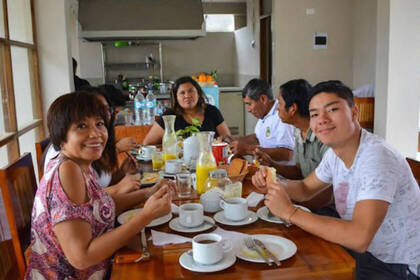 Frühstück in der Unterkunft
