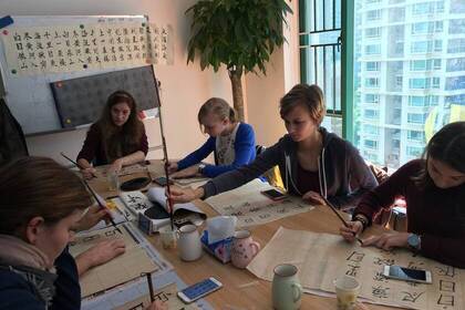 Volunteers lernen Mandarin