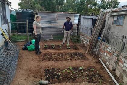 Gartenarbeit im Projekt 