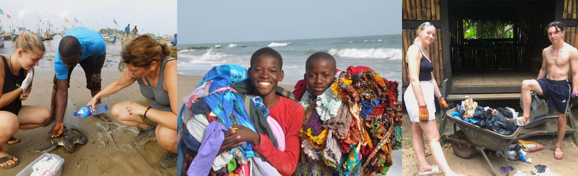 Volunteer in conservation on the beach in Ghana