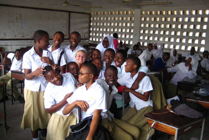 Teaching at a primary school in Tanzania