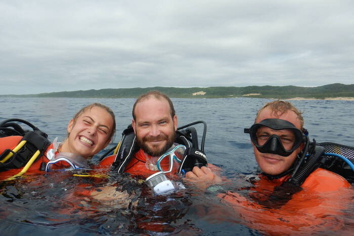 Diving in the sea in South Africa