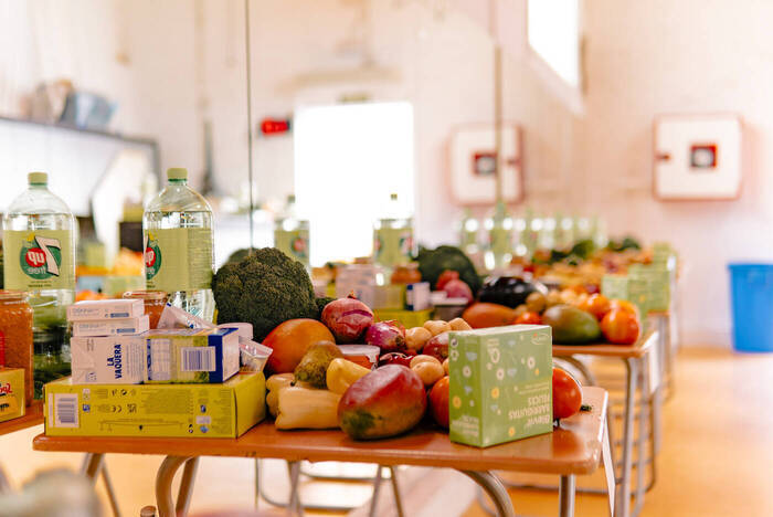 Lebensmittel bei der Food-Bank in Barcelona